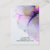 De Visite Carte d'écran d'oreille en or rose Aquarelle (Dos)