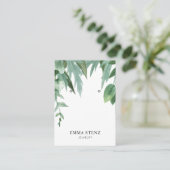 De Visite Carte d'écran d'oreille Feuille Eucalyptus aquarel (Debout devant)