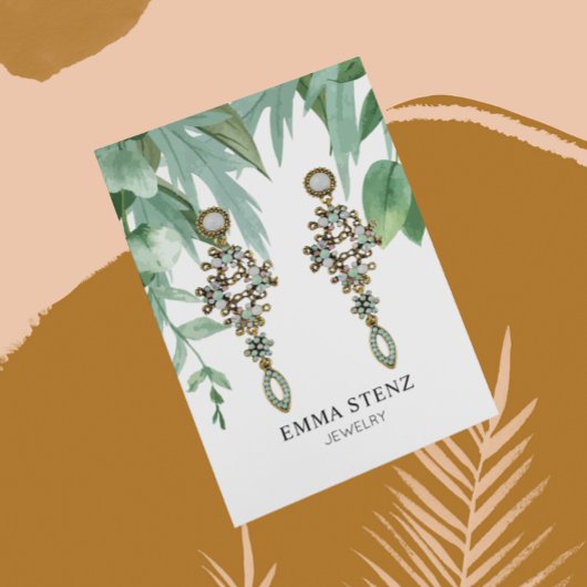 De Visite Carte d'écran d'oreille Feuille Eucalyptus aquarel