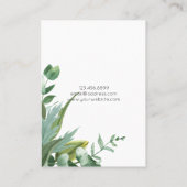 De Visite Carte d'écran d'oreille Feuille Eucalyptus aquarel (Dos)