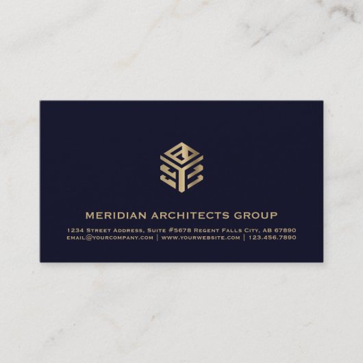 De Visite Carte d'élégance Navy Blue Architect (Devant)