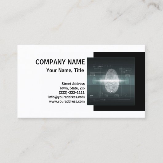 De Visite Carte d'empreintes digitales du détecteur privé (Devant)