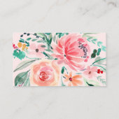 De Visite Carte d'enceinte à fleurs rose (Dos)
