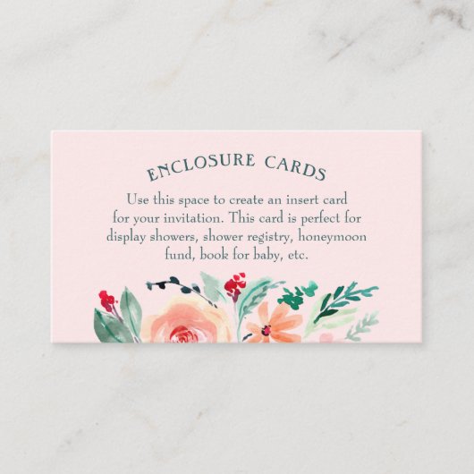 De Visite Carte d'enceinte à fleurs rose (Devant)