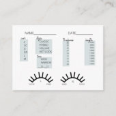 De Visite Carte d'enregistrement client Lash (Devant)