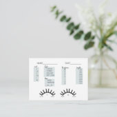 De Visite Carte d'enregistrement client Lash (Debout devant)