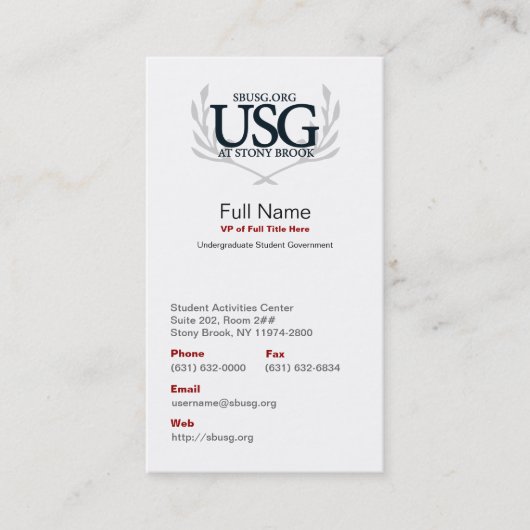De Visite Carte d'Entreprise Publique d'USG (Devant)