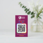 De Visite Carte d'évaluation Google avec code QR (Debout devant)