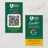 De Visite Carte d'évaluation Google avec code QR (Devant / Derrière)