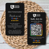 De Visite Carte d'évaluation Google avec code QR