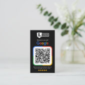 De Visite Carte d'évaluation Google avec code QR (Debout devant)