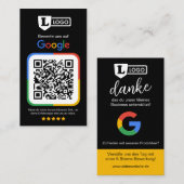De Visite Carte d'évaluation Google avec code QR (Devant / Derrière)