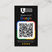 De Visite Carte d'évaluation Google avec code QR (Devant)