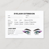 De Visite Carte d'extension du client Lash gris noir (Dos)