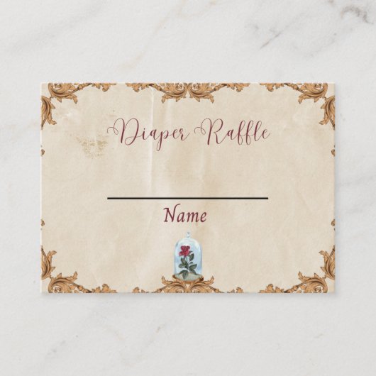 De Visite Carte Diaper Raffle, rose enchanté (Devant)