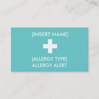 De Visite Carte d'identité d'alerte d'allergie/ICE