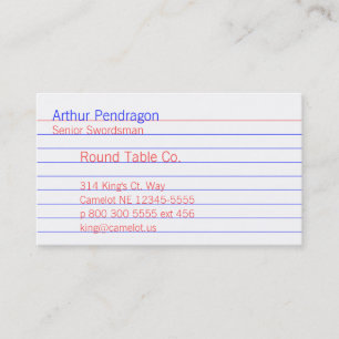 De Visite Carte d'index