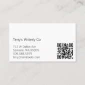 De Visite Carte d'index avec code QR (Dos)