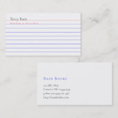 De Visite Carte d'index contrôlée/liée (Devant / Derrière)