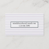 De Visite Carte d'index papier lié (Dos)