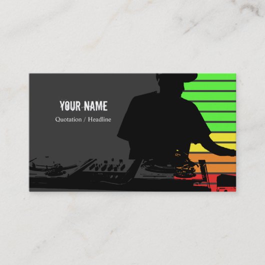 De Visite Carte d'industrie musicale du DJ (Devant)