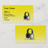 De Visite Carte d'industrie musicale - écouteurs - jaune (Devant / Derrière)