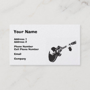 De Visite Carte d'industrie musicale - guitare noire