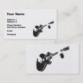 De Visite Carte d'industrie musicale - guitare noire (Devant / Derrière)