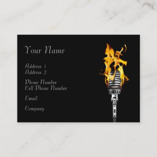 De Visite Carte d'industrie musicale - microphone flamboyant (Devant)