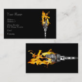 De Visite Carte d'industrie musicale - microphone flamboyant (Devant / Derrière)