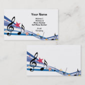 De Visite Carte d'industrie musicale - notes colorées (Devant / Derrière)