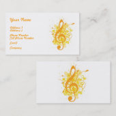 De Visite Carte d'industrie musicale - notes musicales (Devant / Derrière)