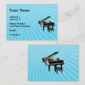 De Visite Carte d'industrie musicale - piano - bleu (Devant / Derrière)
