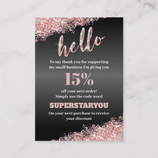 De Visite Carte d'insertion professionnelle Black Rose Gold  (Devant)