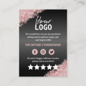 De Visite Carte d'insertion professionnelle Black Rose Gold  (Dos)