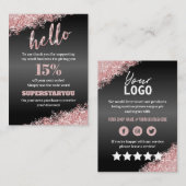 De Visite Carte d'insertion professionnelle Black Rose Gold  (Devant / Derrière)