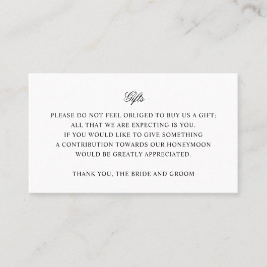 De Visite Carte d'insertion simple pour Mariage (Devant)