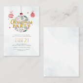 De Visite Carte d'invitation Noël Fête (Devant / Derrière)