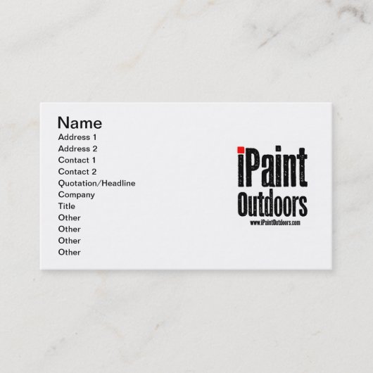 De Visite carte d'iPaintOutdoors (Devant)