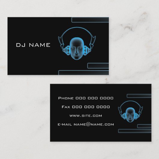 De Visite carte DJ d'industrie musicale (Devant / Derrière)