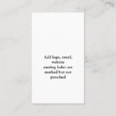 De Visite Carte d'oreille du coeur floral (Dos)