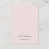 De Visite Carte d'oreille Géométrique Rosée Vierge (Dos)