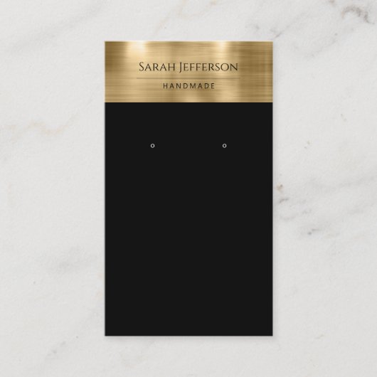 De Visite Carte d'oreille Métallic Gold Black Professional (Devant)