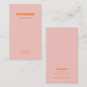 De Visite Carte d'oreille orange et rose rétro (Devant / Derrière)