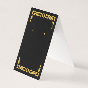 De Visite Carte d'oreille Plié Or & Noir Texte personnalisé