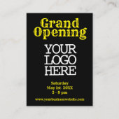 De Visite Carte d'ouverture Grand Jaune Noir (Devant)