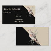 De Visite Carte Dove/Turtle Dove en deuil pour Customiser (Devant / Derrière)