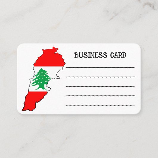 De Visite Carte du Liban avec drapeau (Devant)