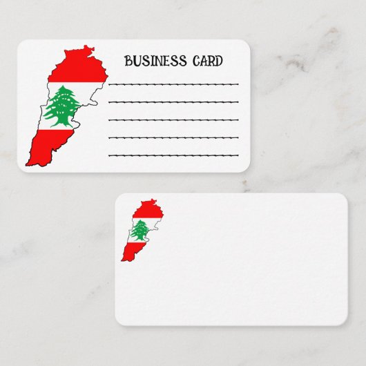 De Visite Carte du Liban avec drapeau (Devant / Derrière)