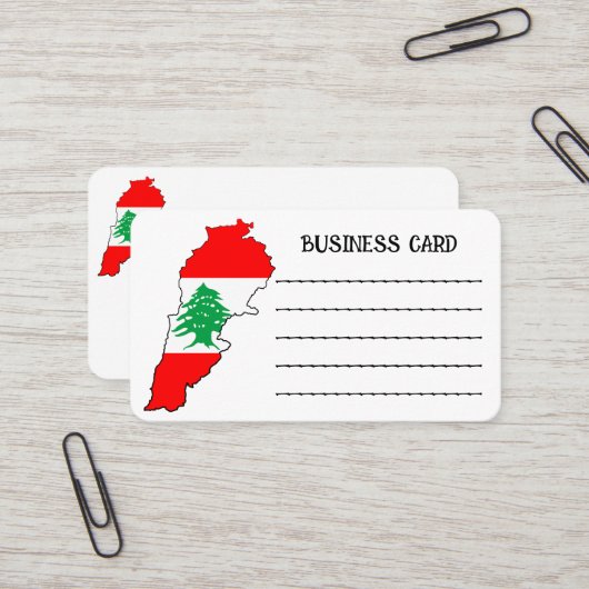 De Visite Carte du Liban avec drapeau (Devant/Arrière en situation)